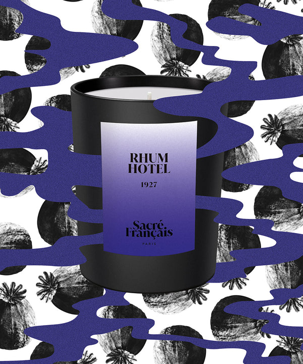 French sacred candle Rhum Hotel with spice motifs